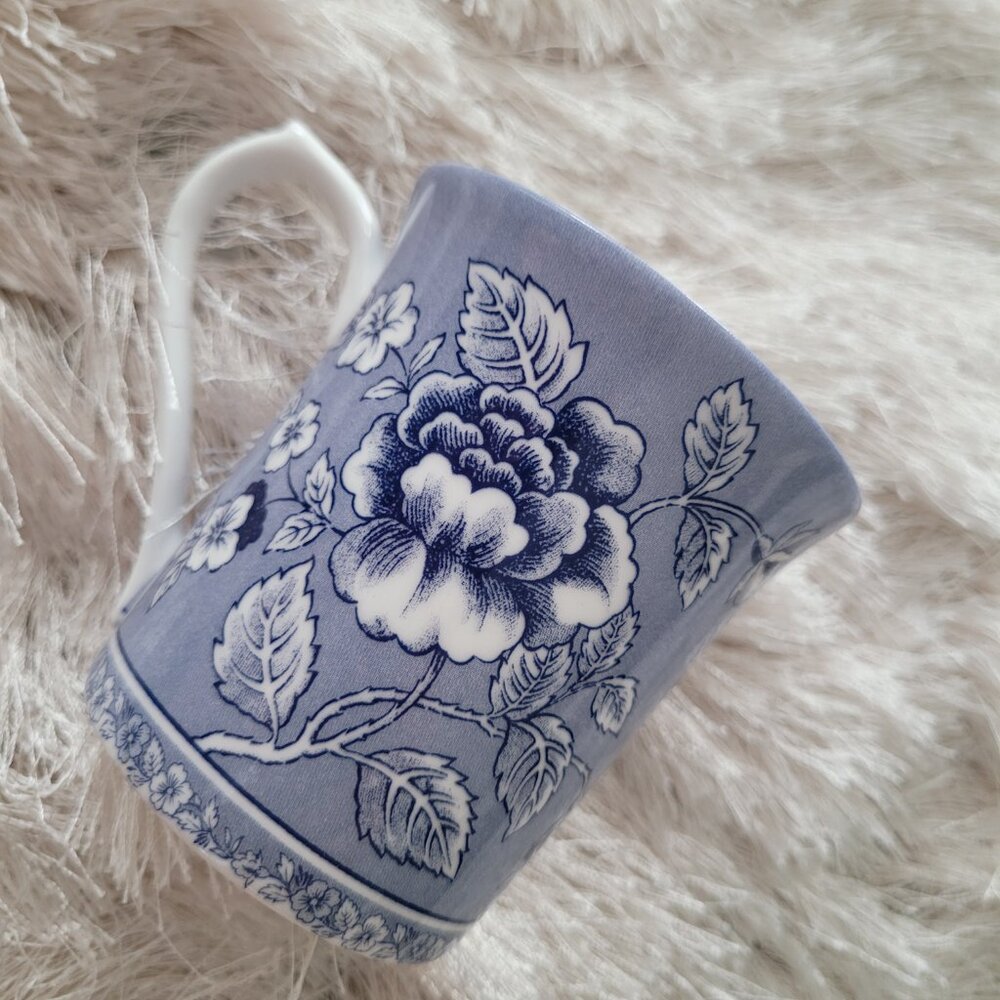 Queens Cup Mug Rose Floral Blue